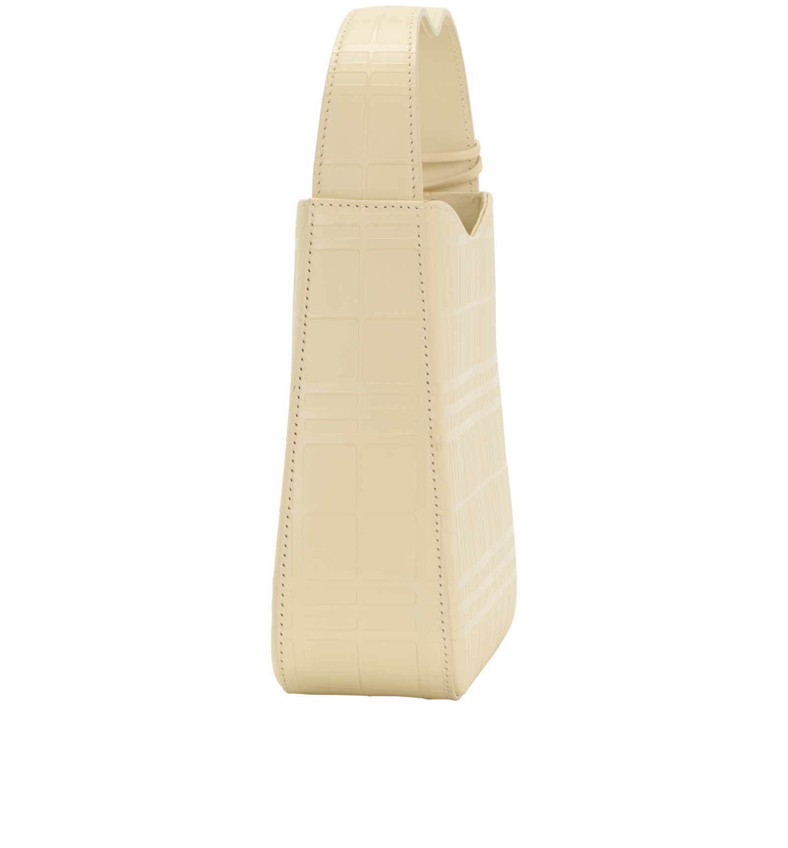 Embossed Check Mini Bag, &pound;195, Handbags, Beige, Leather, Bottom view